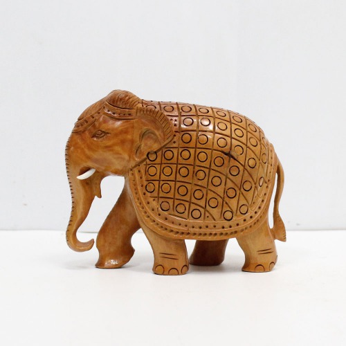 Unique Wooden Elephant | Wooden Undercut Elephant | Wooden Undercut Carving | Wooden Carved Elephant
