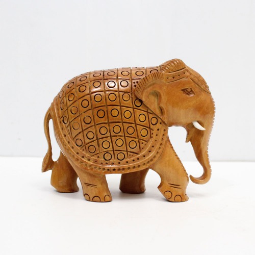 Unique Wooden Elephant | Wooden Undercut Elephant | Wooden Undercut Carving | Wooden Carved Elephant