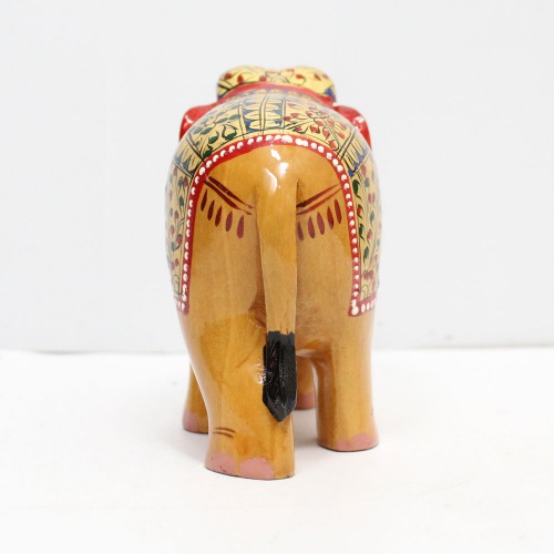 Decorative Elephant Statue Meenakari Elephant For Home Decor | Designer Wooden Showpiece Elephants (Brown)
