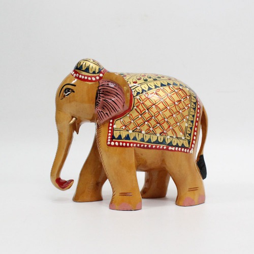 Multi colour Wooden Elephant Showpiece Figurine Home Decor Gift Showpiece Decorative Showpiece