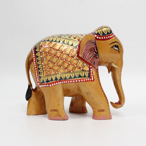 Multi colour Wooden Elephant Showpiece Figurine Home Decor Gift Showpiece Decorative Showpiece