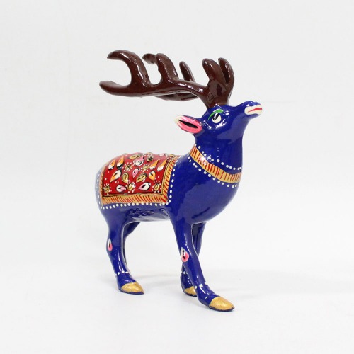 Meenakari Metal Hand Painted Deer Enamel Work Showpiece 5