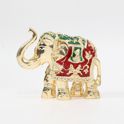 Attractive Aluminium Elephant Meenakari Work Showpiece for Home Decoration and Gift Purpose