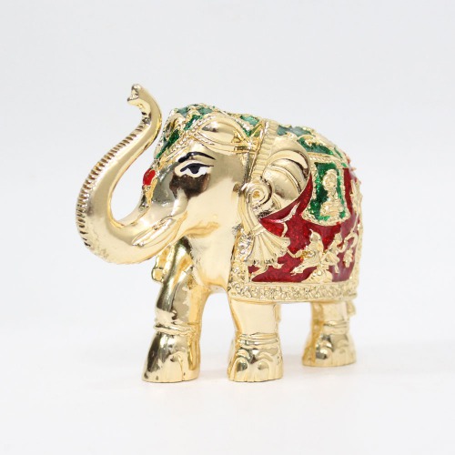 Attractive Aluminium Elephant Meenakari Work Showpiece for Home Decoration and Gift Purpose