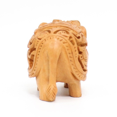 Wood Elephant Down Trunk Statue Figurine Showpiece Gifts for Home Decor Living Room and Office
