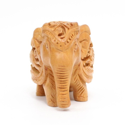 Wood Elephant Down Trunk Statue Figurine Showpiece Gifts for Home Decor Living Room and Office