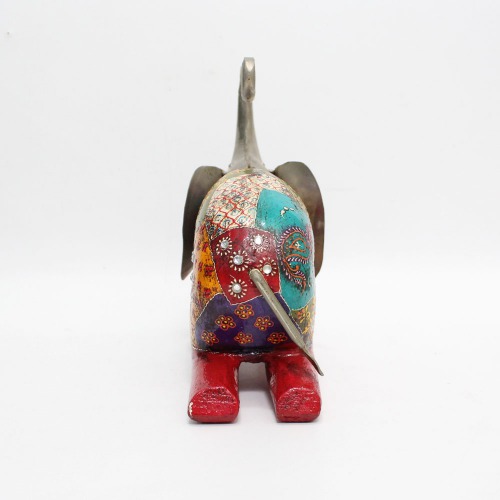 Attractive Handcrafted Wooden Elephant With Metal Showpiece | Figurine for Home & Office Decor and Gift