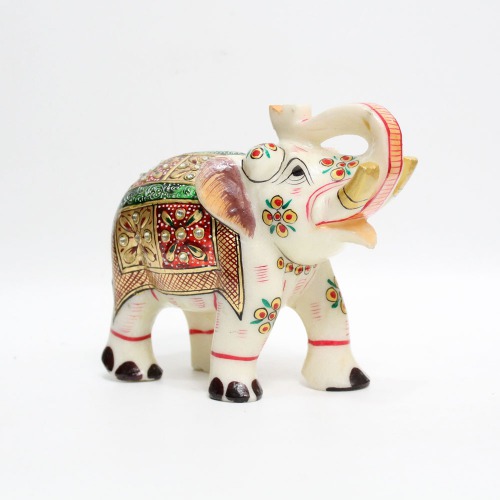 Multi Colour Diamond Meenakari Work Elephant Showpiece for Home Decor | Elephant Decorative Items for Home