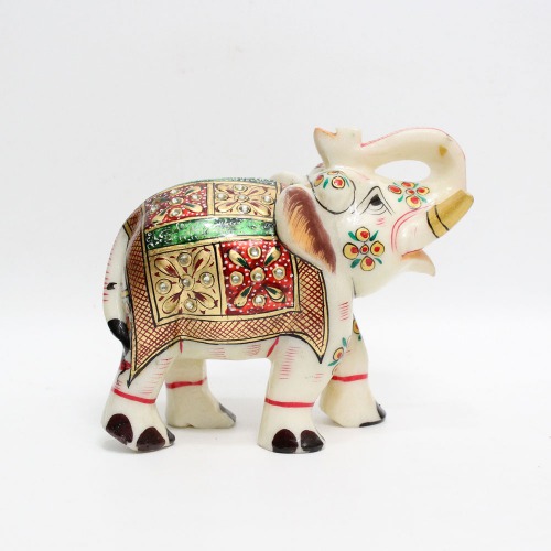 Multi Colour Diamond Meenakari Work Elephant Showpiece for Home Decor | Elephant Decorative Items for Home