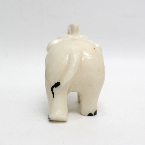 Plain Marble Elephant Showpiece for Home Decor | Elephant Decorative Items for Home (4 Inch Height)