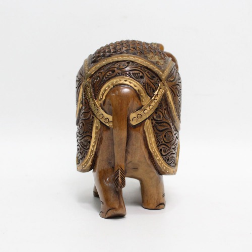 Wooden Elephant Showpiece for Home Decor | Elephant Decorative Items for Home (6 Inch Height)