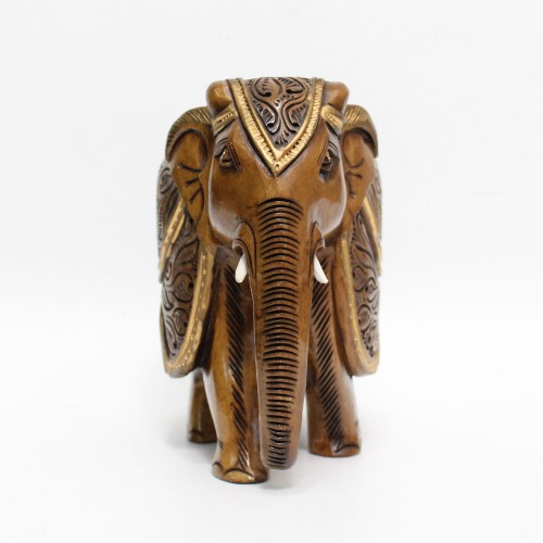 Wooden Elephant Showpiece for Home Decor | Elephant Decorative Items for Home (6 Inch Height)