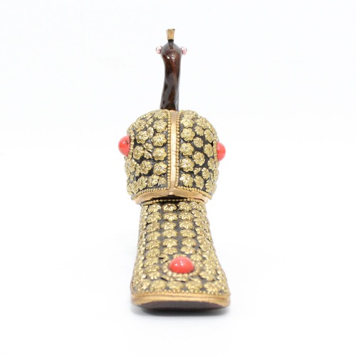 Attractive Handcrafted Wooden Peacock With Golden Design Showpiece | Figurine for Home & Office Decor