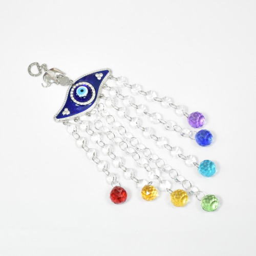 Multi colour Crystal Evil Eye Crustal Hanging For Vastu Feng Shui Good Luck Prosperity Success Health Wealth