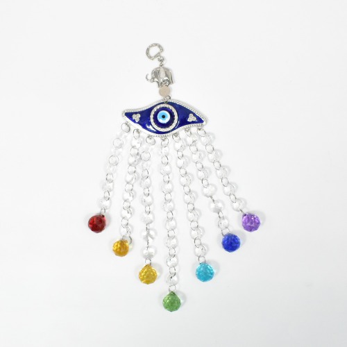 Multi colour Crystal Evil Eye Crustal Hanging For Vastu Feng Shui Good Luck Prosperity Success Health Wealth