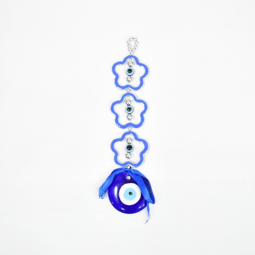 Three Layer Flower Evil Eye Wall Hanging For Vastu Feng Shui Good Luck Prosperity Success Health Wealth