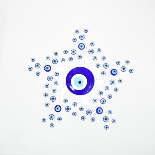 Big Size Flower Design Wall Hanging Evil Eye Nazar Battu | Evil Eye Protector Hanging For Cars | Homes & Offices