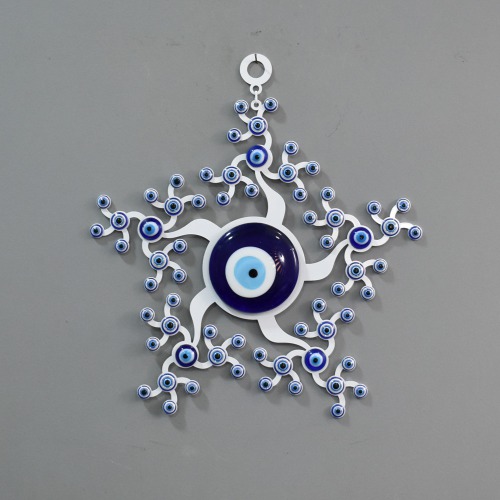 Big Size Flower Design Wall Hanging Evil Eye Nazar Battu | Evil Eye Protector Hanging For Cars | Homes & Offices