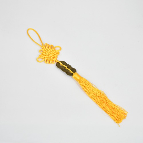 Feng Shui Hanging Coins Bell with Multicolour Strings For Good Fortune | Traditional Coins with String for Wealth