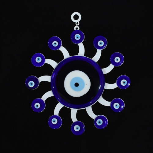 Large Glass Blue Evil Eye Wall Hanging For Vastu Feng Shui Good Luck Prosperity Health Wealth Office Home Decor