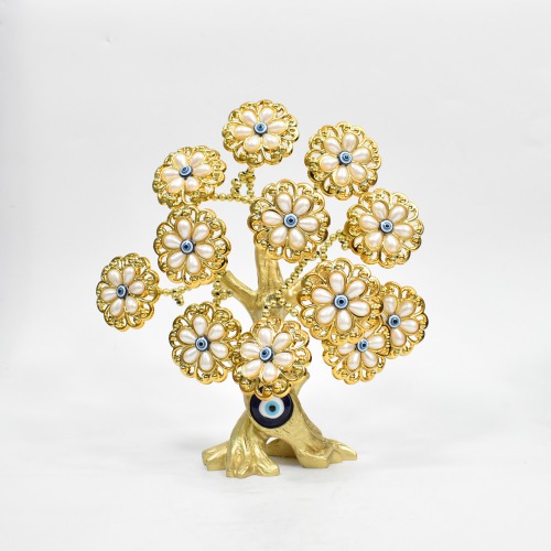 Golden Burble Pearl Blue Eye Decorative Tree