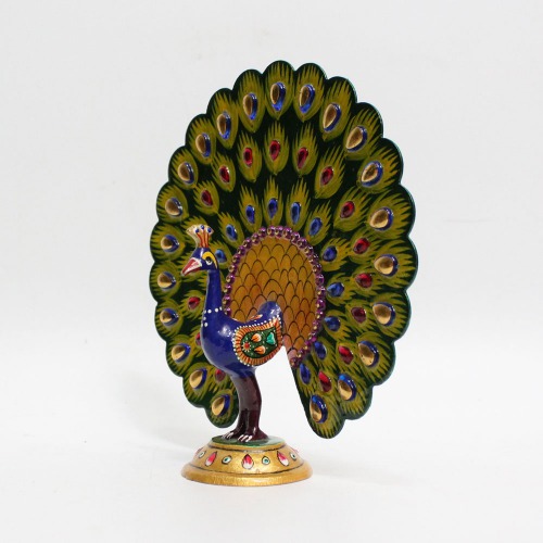 Dancing Peacock Figurine Painting With Diamond Craft Beautiful For Home Decor Office Gifts Wedding Anniversary