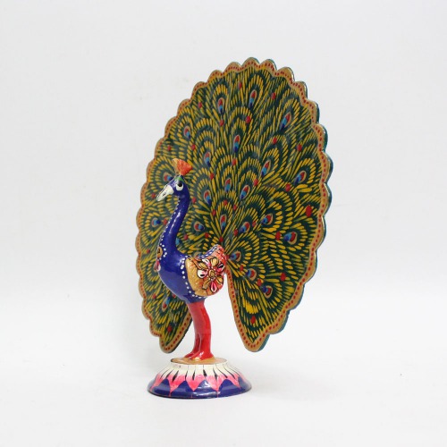 Dancing Peacock Figurine Painting Craft Beautiful for Home Decor Office Gifts Wedding Anniversary