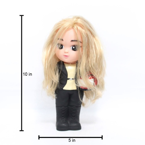 Long Hair Girl Doll Taking Helmet Money Saving Bank Toy for Kids | Pink | Showpiece | Decor | Kids | Piggy Bank