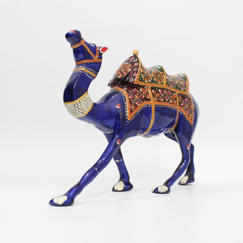 Living Room Decor Rajasthani Handmade Meenakari Work Metal Camel Decorative Showpieces Items