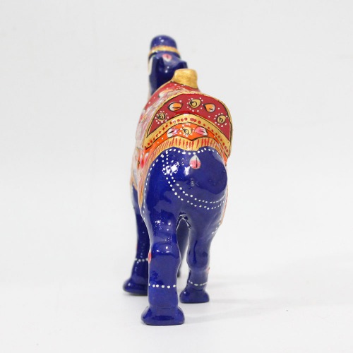 Metal Multicolour Meenakari Camel Decorative Vaastu Figurine Showpiece for Home Office Gifting