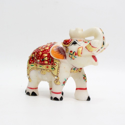 Red Colour Meenakari Work Elephant Showpiece for Home Decor | Elephant Decorative Items for Home