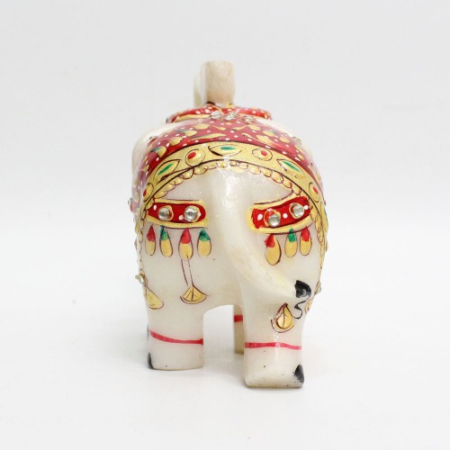 Red Colour Meenakari Work Elephant Showpiece for Home Decor | Elephant Decorative Items for Home