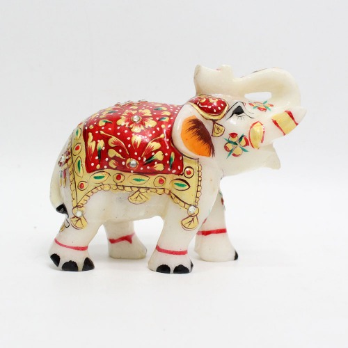 Red Colour Meenakari Work Elephant Showpiece for Home Decor | Elephant Decorative Items for Home