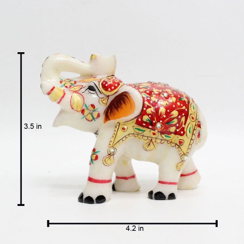 Red Colour Meenakari Work Elephant Showpiece for Home Decor | Elephant Decorative Items for Home