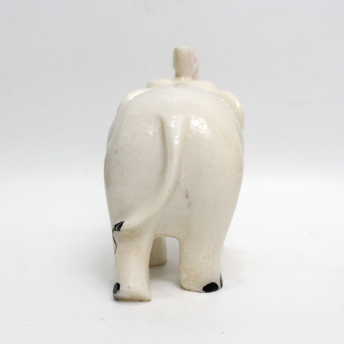 White Marble Elephant Showpiece for Home Decor | Elephant Decorative Items for Home (5.5 Inch Height)