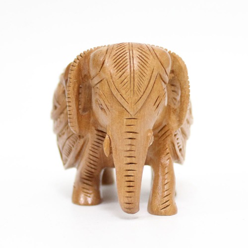 Decorative Elephant Statue for Home Decor | Designer Wooden Showpiece Elephants (Brown)