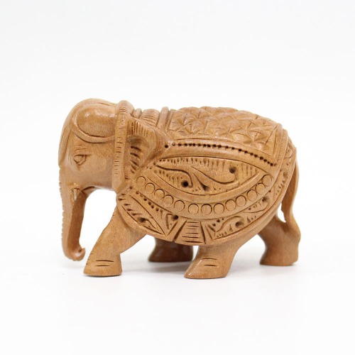 Decorative Elephant Statue for Home Decor | Designer Wooden Showpiece Elephants (Brown)