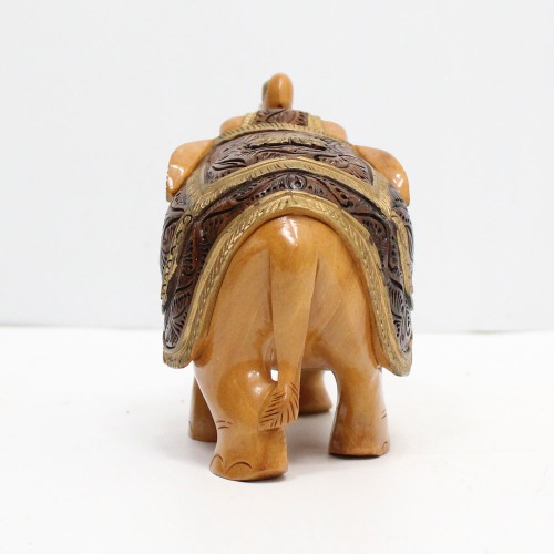 Handicraft Wooden Antique Design Elephant for Showpiece with Dark Brown Colour I Home Decor