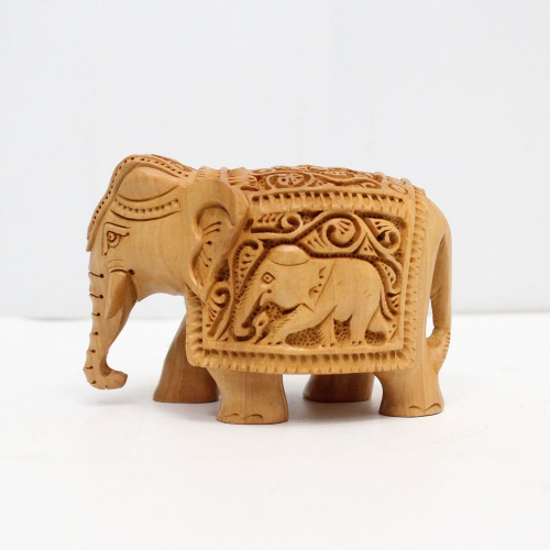 SandWood Elephant Down Trunk Statue Elephant Design Carving Figurine Showpiece Gifts For Home Decor | Decor | Office Decor