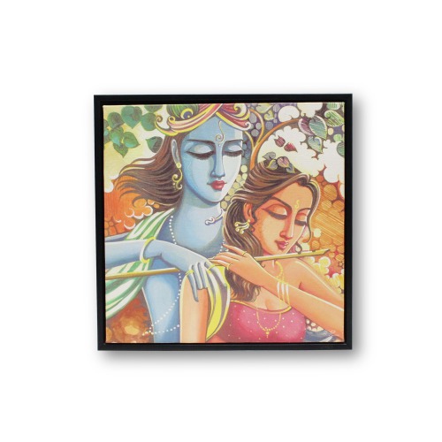 Radha Krishna Canvas Printing Photo Frame ( 13 x 13 inches)| For Home Decor