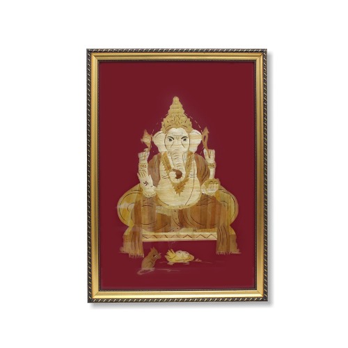 Frame Structure Ganpati Wooden Goddess Frame | Ganpati Frame For Home Office