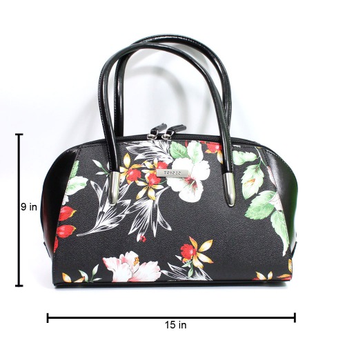 Floral Print Handbag with Zipper Closure for Women| ladies Purse Bag