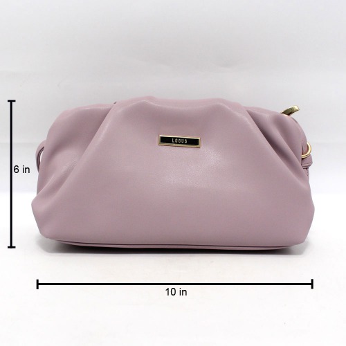 Logus Purple Ruched Clutch Crossbody Bag For Women