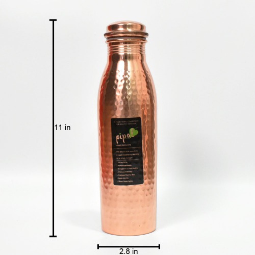 Aqua Hammered Copper Bottle, 950ml