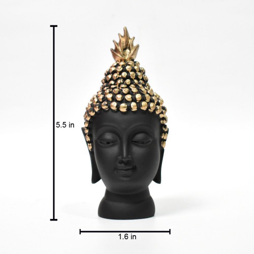 Golden Buddha Face Small Statue | Gautam Buddha Idol Statue for Home | living room | study room | Gifting items Decorative Showpiece