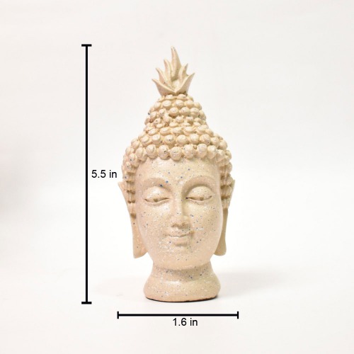 White Buddha Face Small Statue | Gautam Buddha Idol Statue for Home | living room | study room | Gifting items Decorative Showpiece