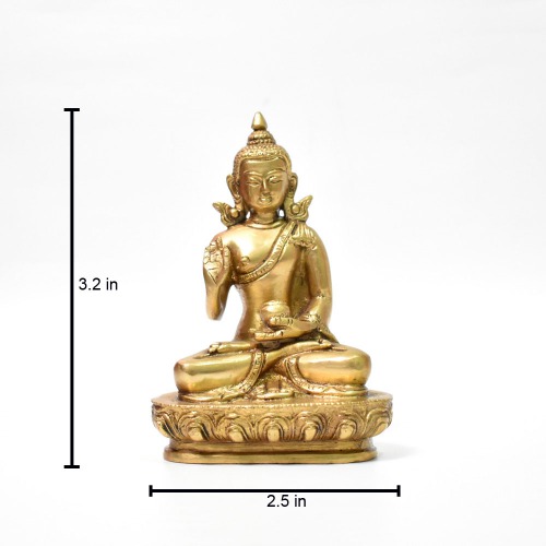 Small Copper Buddha Gold Finish Statue | Gautam Buddha Idol Statue for Home | living room | Gifting items Decorative Showpiece