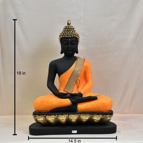 Yellow Shal Diamond Work Antique Lord Buddha Handicraft Idol God Gautama Buddha Statue