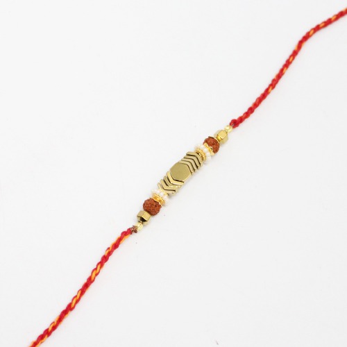 Multicolour Thread Elegant Golden Rakhi | Band for Beloved Brother | Raksha Bandhan | Rakhi For brother