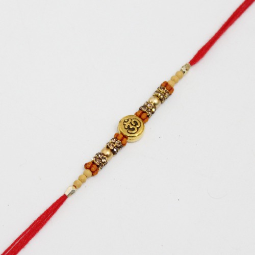 Premium Om Design Rakhi Elegant Beads | Best Rakhi for your brother Raksha Bandhan